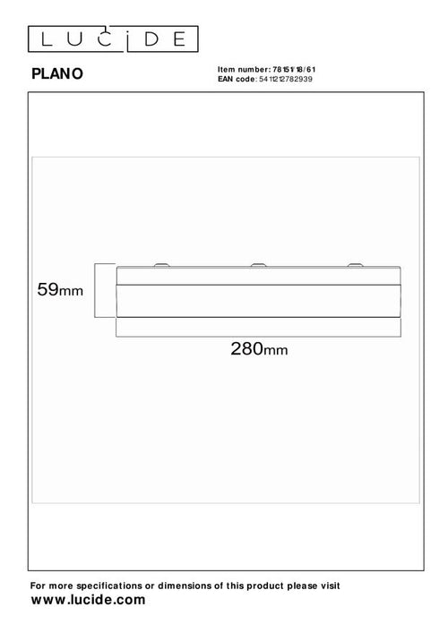 Lucide plafonnière badkamer PLANO - 1xGeïntegreerde LED - Opaal
