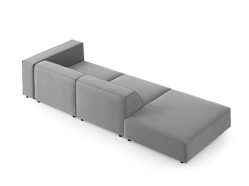 Cosmopolitan Design linker bank Arendal 4-zits, flueel, lichtgrijs - 102x262x70cm