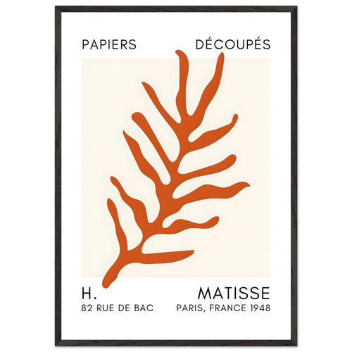 Artfulprints Poster met Lijst Matisse – Ocean flora orange   - 70x100 cm - Oranje