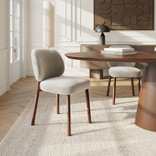 Premium Interiors - Set van 2 stoelen MOKA - fluweel met structuur taupe beige 47cm