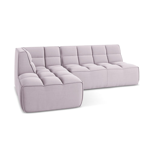 LaMiaSofa Modulaire hoekbank rechts Belluno - velours - lavendel - 258x178x75