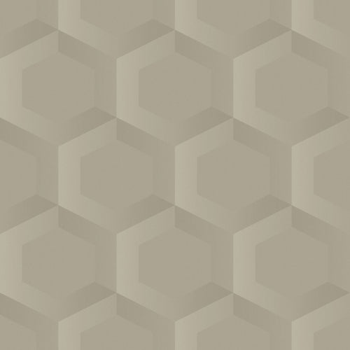 Origin Wallcoverings eco-texture vliesbehang 3d hexagon motief zand beige - 0.53 x 10.05 m - 348019 - vtwonen shop