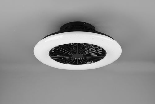 Trio Leuchten plafondventilator Stralsund - 1 lichts - 49.5  x 17   cm - zwart