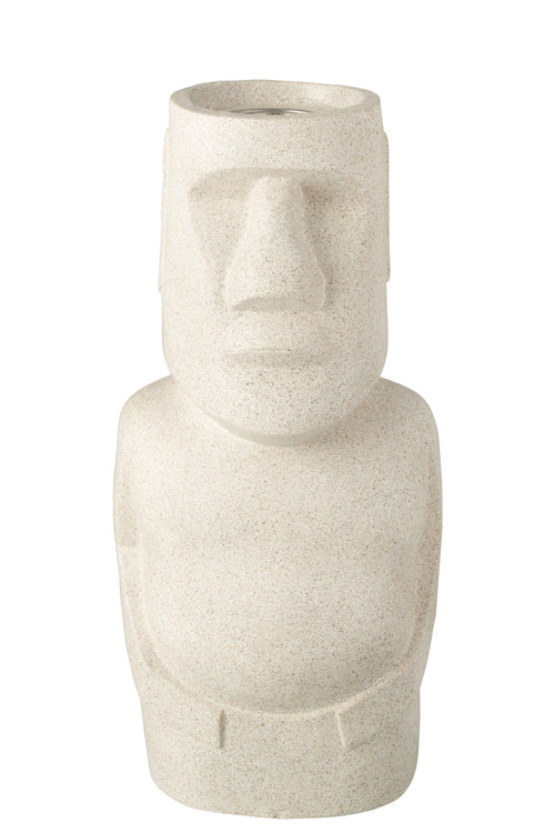 J-Line tafelhaard Bio-Ethanol Moai - cement - grijs