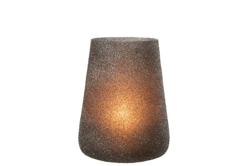 J-Line windlicht Glitter - glas - paars - large