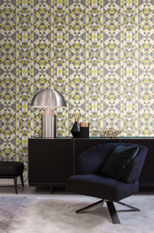 Origin Wallcoverings behang kubisme okergeel - 53 cm x 10,05 m - 346908 - vtwonen shop