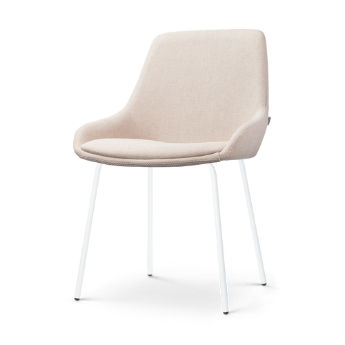 Nolon Nora-Isa Eetkamerstoel Beige - Stof - Wit Onderstel - vtwonen shop