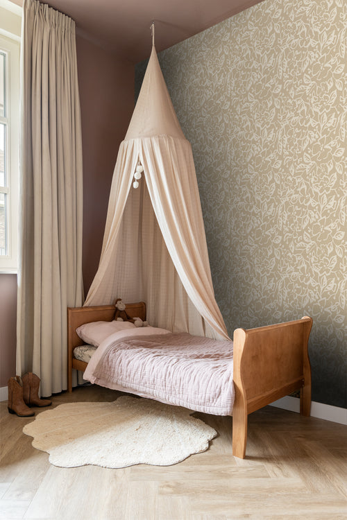 ESTAhome behang bladeren en bloemen beige - 50 x 900 cm - 131376 - vtwonen shop