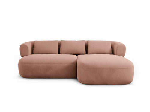 Micadoni rechter hoekbank Jenny 5-zits, flueel terracotta - 145x200x73cm