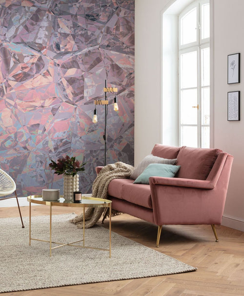 Sanders & Sanders fotobehang Kristallen paars en roze - 200 x 280 cm - 612462