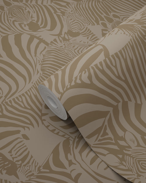 Origin Wallcoverings behang zebra's donker beige - 50 x 900 cm - 347911 - vtwonen shop