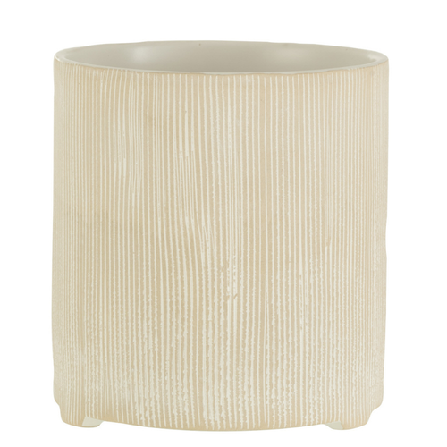 J-Line bloempot Maria Rond - Keramiek - wit - large - Ø 14.5 cm