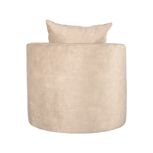 LABEL51 Fauteuil Evy - Zand Velvet - 90x90x75cm - vtwonen shop