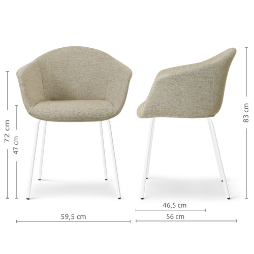 Nolon Nora-Otis eetkamerstoel taupe melange - wit onderstel - vtwonen shop