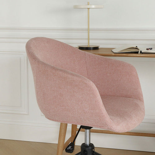 Nolon Nout-Otis Bureaustoel Zacht Roze - Armleuningen - Zwart - vtwonen shop