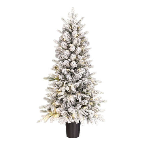 Black Box Trees Kunstkerstboom Grimshaw met Sneeuw H120 x D60 cm - Kunstboom met Pot - Kunst Kerstboom voor Binnen - 206 Tips - Groen
