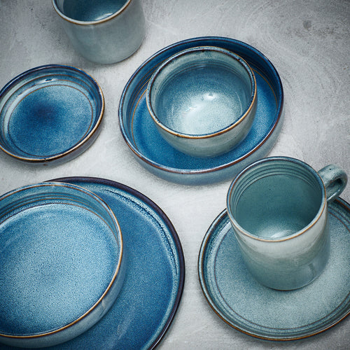 Ona - Plat bord 22cm blauw Duna - Set van 4