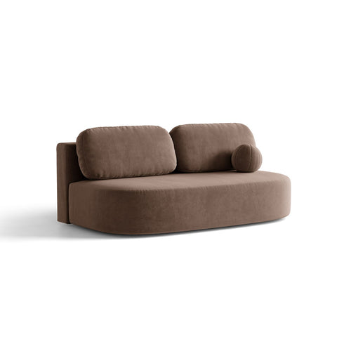 Cosmopolitan Design - Slaapbank met opbergdoos Sophia 3-zits, flueel chocolade - 110x202x89cm