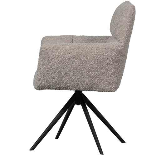 WOOOD draaistoelen Vinny - Bouclé - Zand - Set van 6