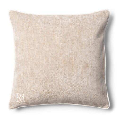 Rivièra Maison RM Monogram Aveiro PillowCover60x60 - Polyester - Flax - vtwonen shop