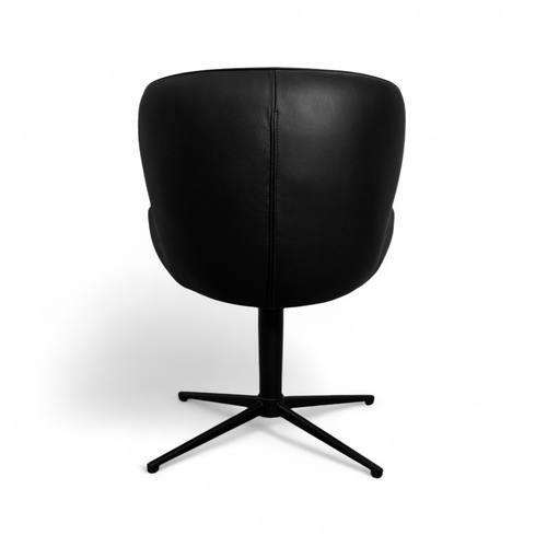 Furnhouse eetkamerstoel Nicklas - Zwart - Leer - Set van 2