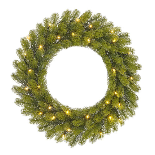 Black Box Trees Nagoya Kerstkrans met LED Verlichting - H12 x Ø60 cm - Groen