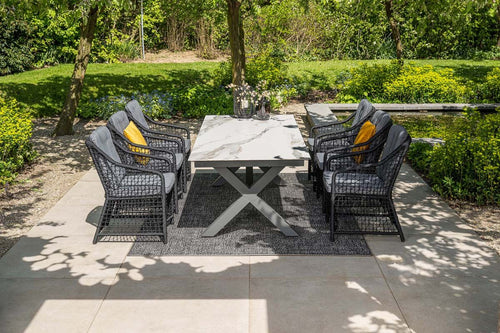 Vasto dining fauteuil - rope black - mystic grey