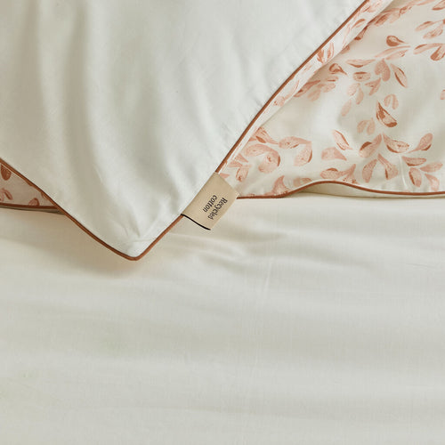 Walra - Dekbedovertrek Blushed Leaves - 140x220 cm - Off White / Roze