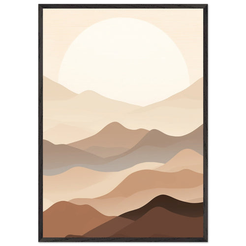 Artfulprints Poster met Lijst Japandi landscape   - 70x100 cm - Meerkleurig