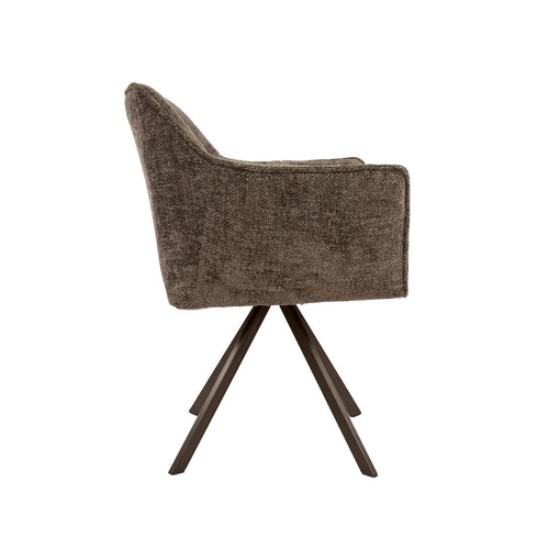 Giga Living Eetkamerstoel Raster - Taupe/Bruin - Draaibaar - Set van 2