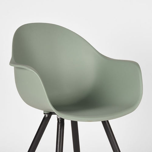 LABEL51 Eetkamerstoel Luca - Groen Kunststof - Set van 4