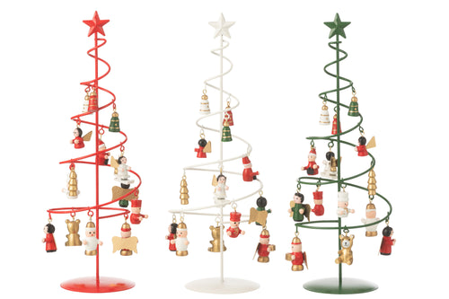 J-Line kerstboom + figuurtjes draaiend - metaal - mix - 3 stuks - vtwonen shop