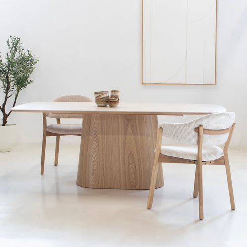 Giga Meubel Eettafel Thomas - Rechthoek Naturel/Keramiek - 200x90x76cm - vtwonen shop