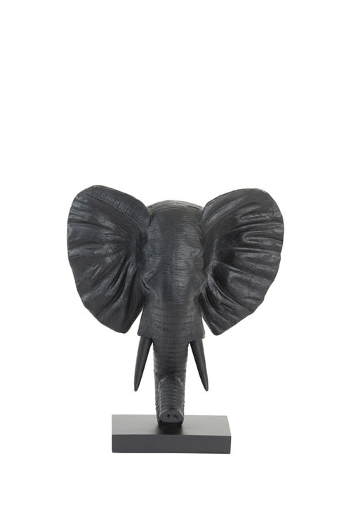 Light & Living ornament Elephant - zwart - 30x15x35.5 cm