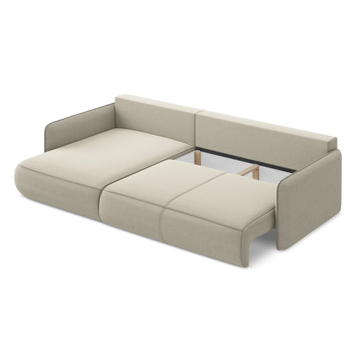 LaMiaSofa hoekbank links Palermo - velours - parel - 240x148x86