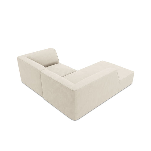 Cosmopolitan Design - Modulaire hoekbank links Siena 3-zits, ribfluwelen lichtbeige - 180x186x69cm