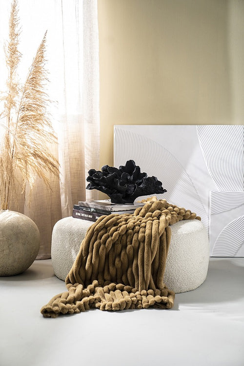 FurniLux Wanddeco Tazi groot vierkant wit - 90x90x3cm
