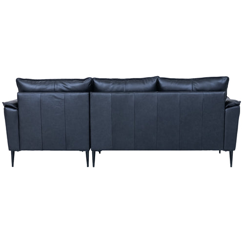 Furnhouse chaise longue bank rechts Soul - Zwart - Leer - 155x233x88
