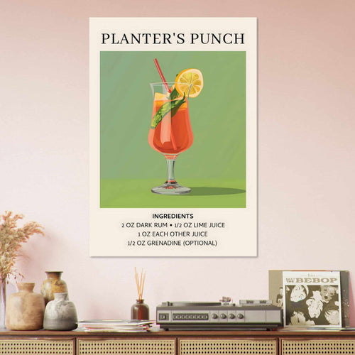 Artfulprints  Planter's Punch cocktail - Ingrediënten   poster 30x40 cm - vtwonen shop