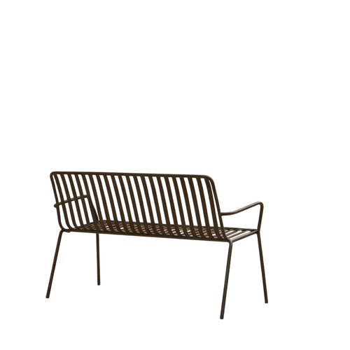 Tikamoon Zwarte metalen tuinbank voor 2 personen - Zwart