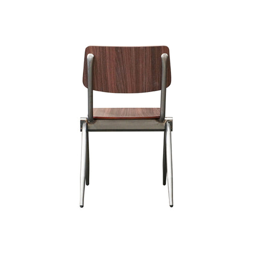 LABEL51 Eetkamerstoel Solid - Donkerbruin Hout/Chrome - Set van 2 - vtwonen shop