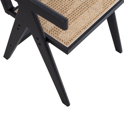 WOOOD eetkamerstoelen rattan Gunn - Hout - Zwart- Set van 6 - vtwonen shop