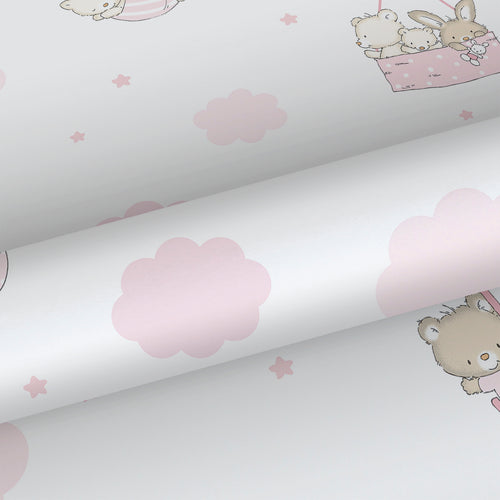Sanders & Sanders behang dieren roze en wit - 53 cm x 10 m - 640446