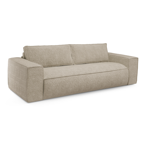 Sia Home - Slaapbank met Dunlopillo-matras, 140 cm JOAN - fluweel beige 214cm