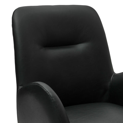 Furnhouse eetkamerstoelen armleuning Jennifer - Zwart - Kunstleer - Set van 2