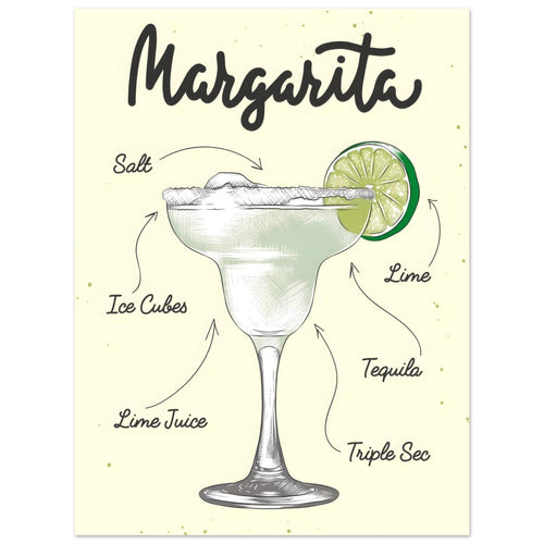 Artfulprints  Margarita cocktail – Illustratie   poster 30x40 cm - vtwonen shop