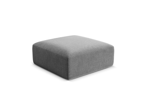 Cosmopolitan Design Poef Campi flueel grijs - 90x90x40cm