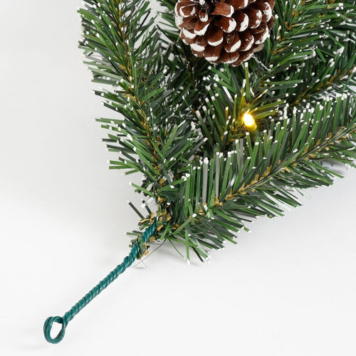 Black Box Trees Creston Guirlande met Verlichting - Kerstversiering met Dennenappels en Rode Besjes - Kerstslingers voor Kast of Vensterbank -