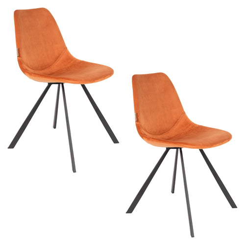 Dutchbone Franky Eetkamerstoelen Oranje - Set van 2 - vtwonen shop