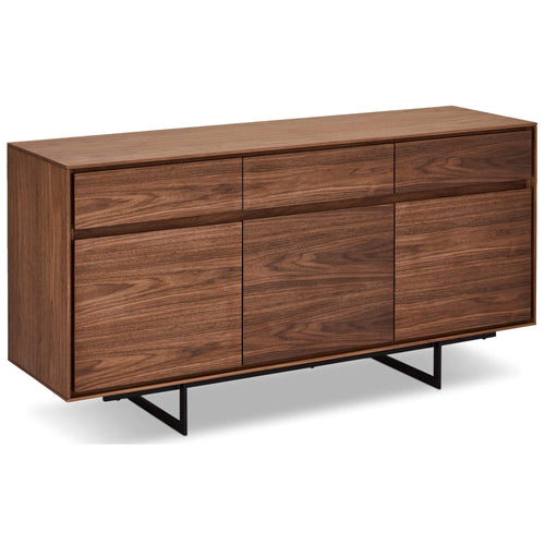 Furnhouse 3-deurs dressoir Tokyo - Amerikaanse walnoot - MDF, Amerikaans walnootfineer - 45x155x82